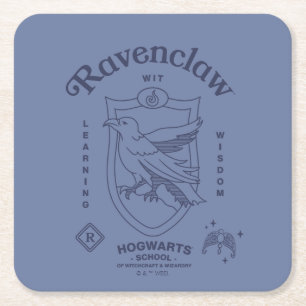 RAVENCLAW™ Wit Learning Wisdom Crest Square Paper Coaster