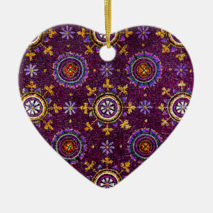 RAVENNA BYZANTINE MOSAICS,STAR,PURPLE STARRY NIGHT CERAMIC ORNAMENT