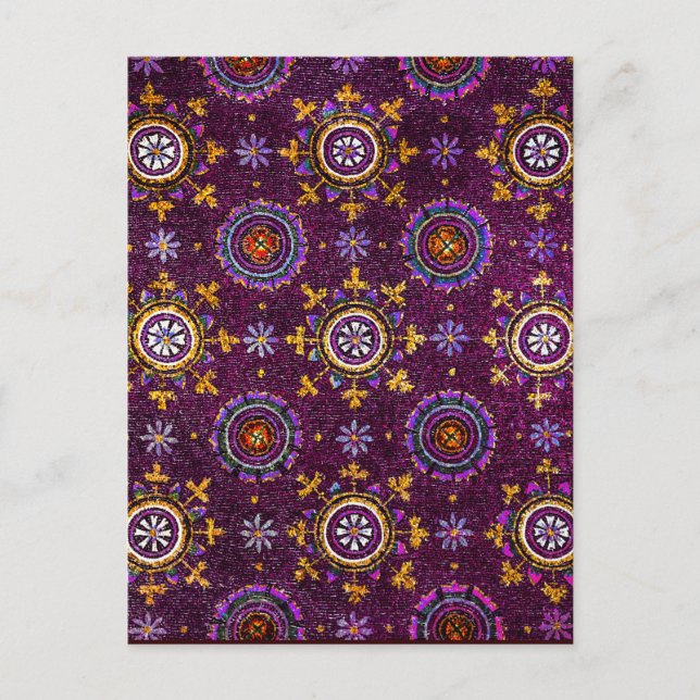 RAVENNA BYZANTINE MOSAICS,STAR,PURPLE STARRY NIGHT POSTCARD (Front)
