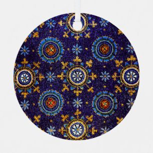 RAVENNA BYZANTINE MOSAICS,STARS,BLUE STARRY NIGHT METAL TREE DECORATION