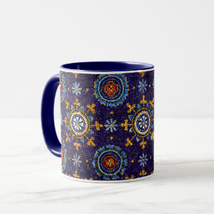 RAVENNA BYZANTINE MOSAICS,STARS,BLUE STARRY NIGHT MUG
