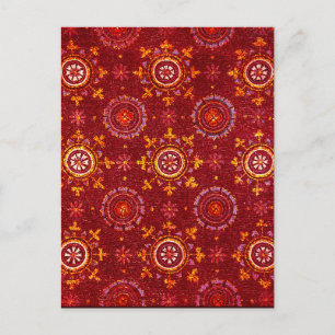 RAVENNA BYZANTINE MOSAICS,STARS,RED STARRY NIGHT POSTCARD