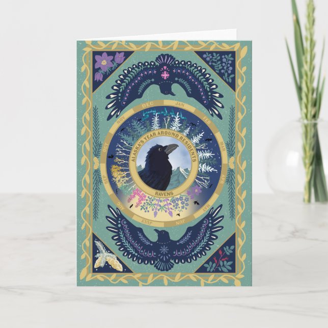 Ravens All Year Around Greeting Card (Front)