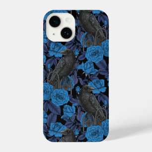 Ravens and  blue roses iPhone 14 case