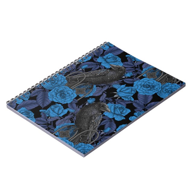 Ravens and  blue roses notebook (Left Side)