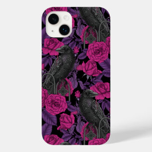 Ravens and pink roses Case-Mate iPhone 14 plus case