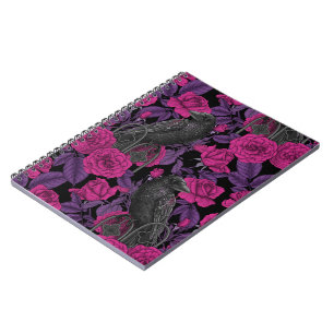 Ravens and pink roses notebook