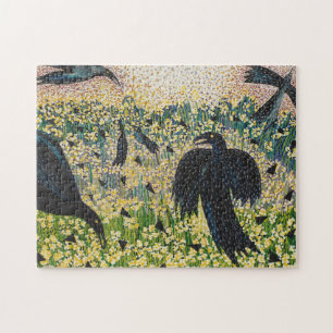 Ravens and Wild Mustard Jigsaw Puzzle