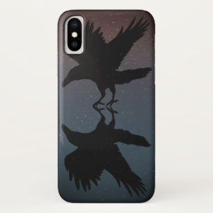 Ravens Birds Night Starry Sky Grunge iPhone X Case