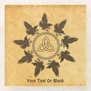 Ravens Circle Dance Glass Coaster