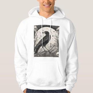 Raven's Embrace: A Dance of Skulls and Roses Hoodie
