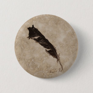 Raven's Feather Bird-lover Crow design 6 Cm Round Badge