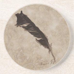 Raven's Feather Bird-lover Crow design Coaster