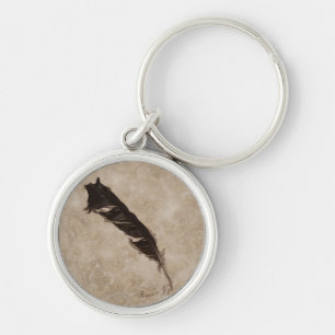 Raven's Feather Bird-lover Crow design Key Ring