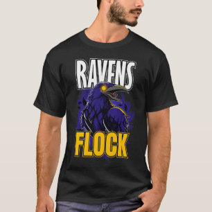 Ravens Flock - Purple and Gold Bird of Prey  T-Shirt
