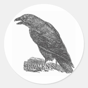 Ravens Gear from a Bygone Day Classic Round Sticker