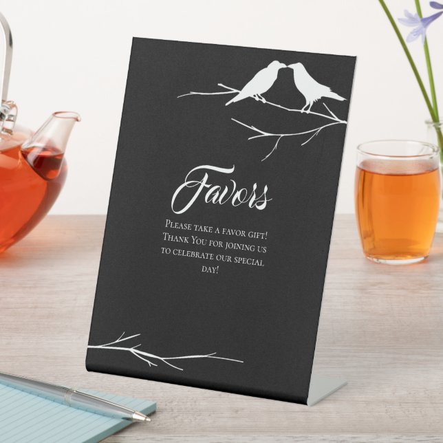 Ravens Gothic Wedding Favours  Pedestal Sign (In SItu)