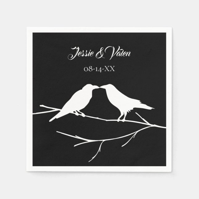 Ravens Gothic Wedding Napkin (Front)
