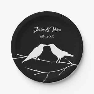 Ravens Gothic Wedding Paper Plate