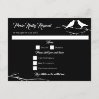 Ravens Gothic Wedding Reply Card