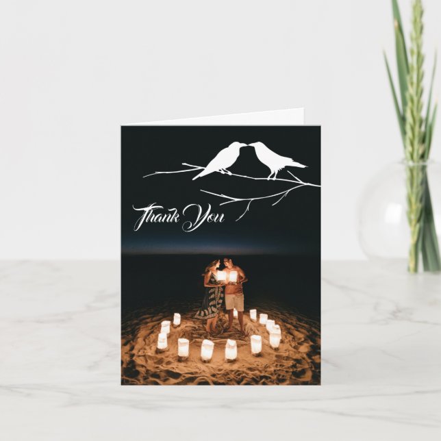 Ravens Gothic Wedding Thank You Card (Front)