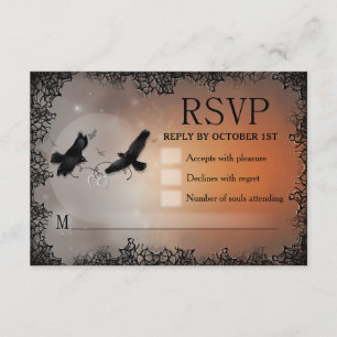 Ravens Halloween RSVP 3.5x5 Matching Reply Card