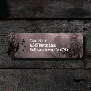 Ravens Haunted Sky Red Mist Return Address Label