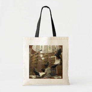 Ravens in the Library Tote Bag
