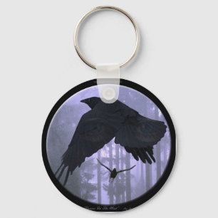 "RAVENS IN THE MIST" Fantasy Art Key-chain Key Ring