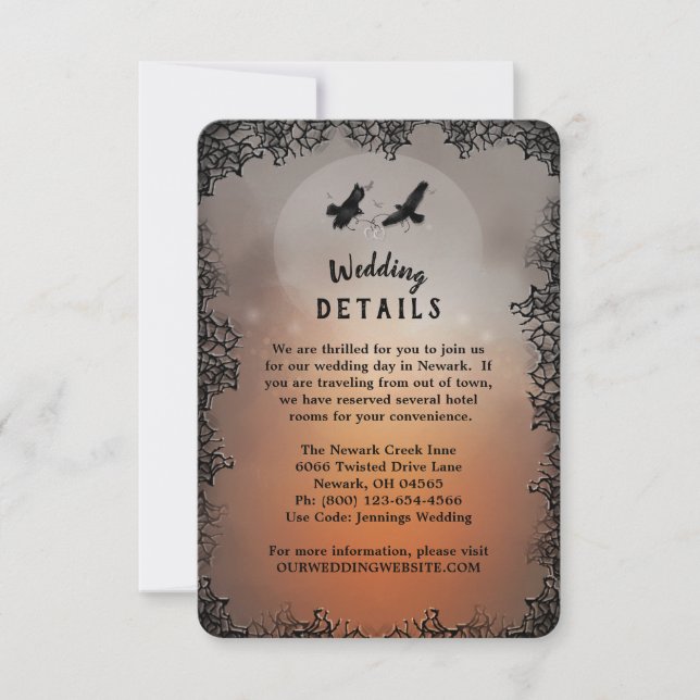 Ravens Matching Wedding Details 3.5x5 Invitation (Front)