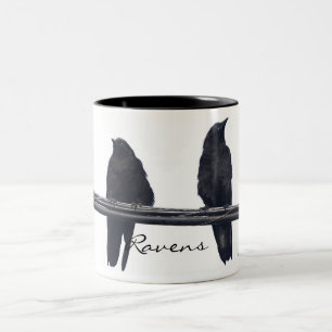 "RAVENS ON A WIRE" Birdlovers Wildlife Mug