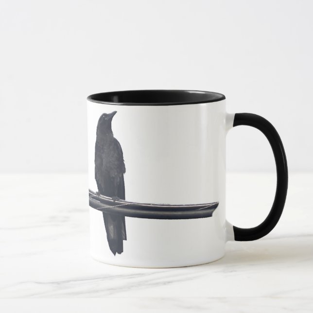 "RAVENS ON A WIRE" Birdlovers Wildlife Mug (Right)