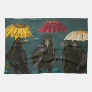 Ravens Rain Tea Towel