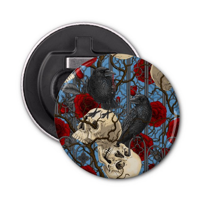 Raven's secret. Dark and moody gothic illustration Bottle Opener (Front)