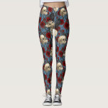 Raven's secret. Dark and moody gothic illustration Leggings<br><div class="desc">Hand-painted gothic design,  featuring raven birds,  sculls and roses,  seamless pattern</div>