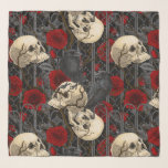 Raven's secret. Dark and moody gothic illustration Scarf<br><div class="desc">Hand-painted gothic design,  featuring raven birds,  sculls and roses,  seamless pattern</div>