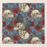 Raven's secret. Dark and moody gothic illustration Scarf<br><div class="desc">Hand-painted gothic design,  featuring raven birds,  sculls and roses,  seamless pattern</div>