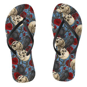 Raven's secret. Dark and moody gothic illustration Thongs