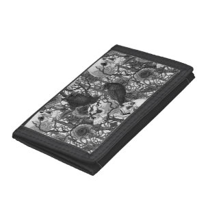 Raven's secret. Dark and moody gothic illustration Trifold Wallet