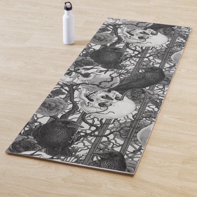 Raven's secret. Dark and moody gothic illustration Yoga Mat (In Situ)