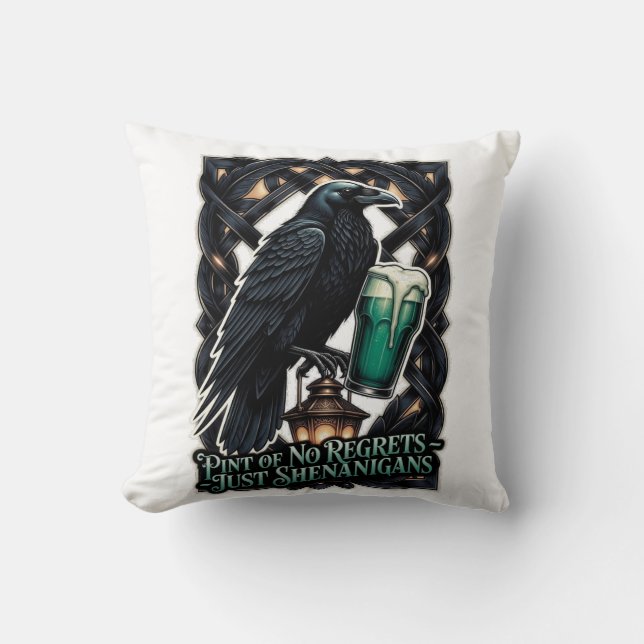 Raven's Shenanigans Emerald Pint Tee Cushion (Front)