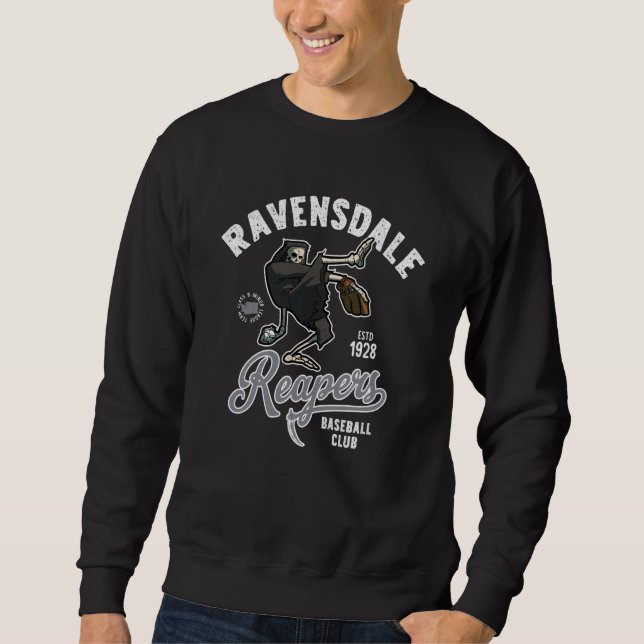 Ravensdale Grim Reapers Retro Minor League Basebal Sweatshirt (Front)