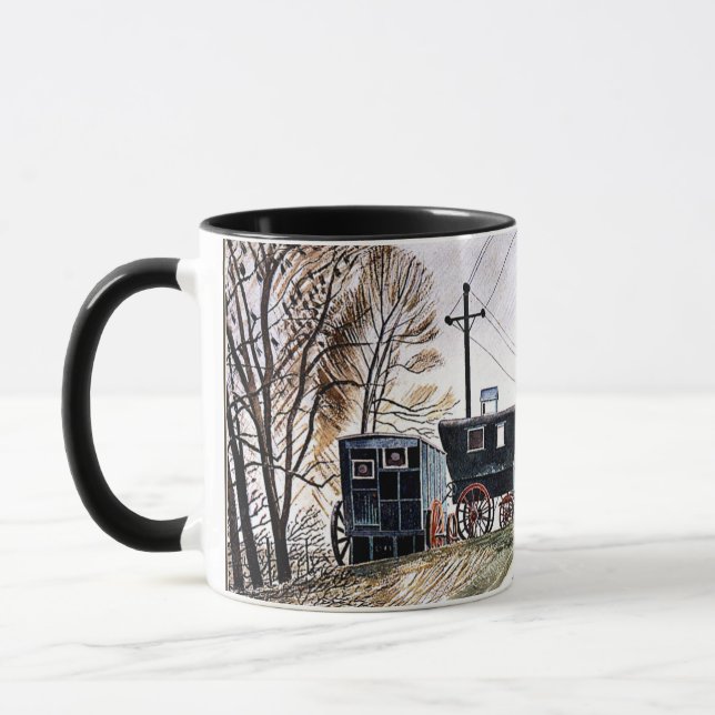 Ravilious - Caravans, fine art Mug (Left)