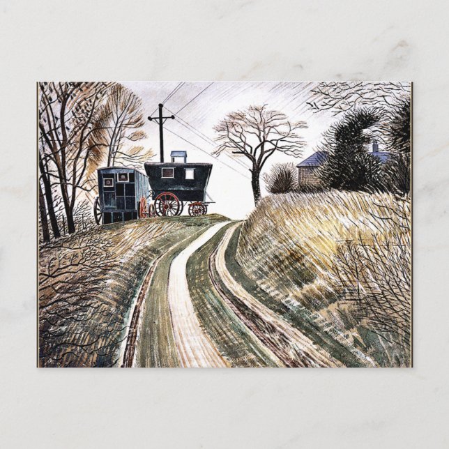 Ravilious - Caravans, fine art Postcard (Front)