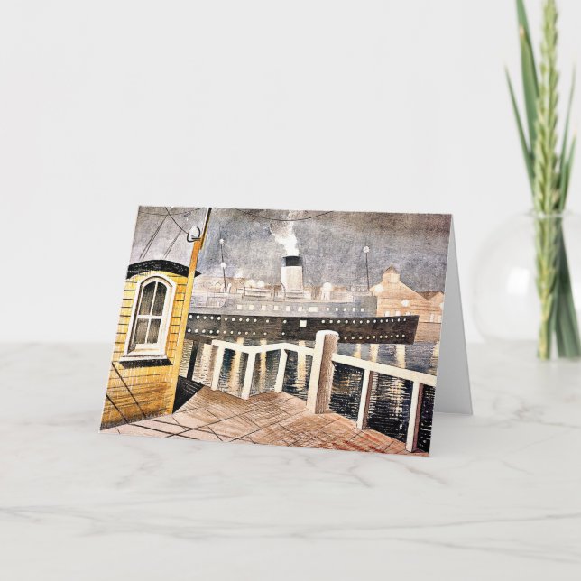 Ravilious - Channel Steamer Leaving Harbour Card (Front)