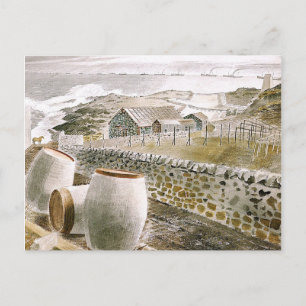 Ravilious - Convoy Passing an Island Postcard