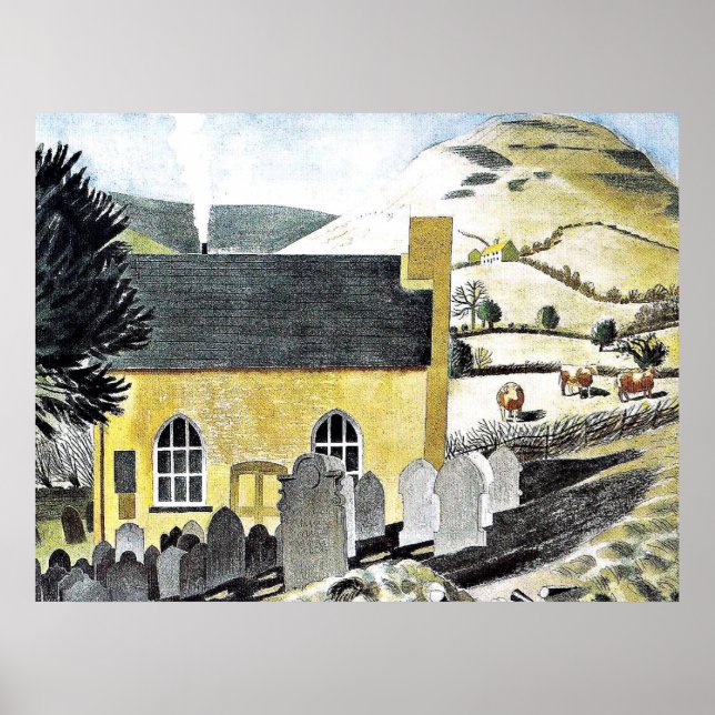 Ravilious -Duke of Herefords Knob & Baptist Chapel Poster (Front)