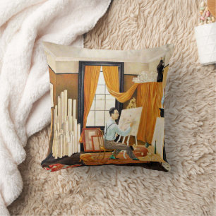 Ravilious - Edward Bawden Working in His Studio Cushion