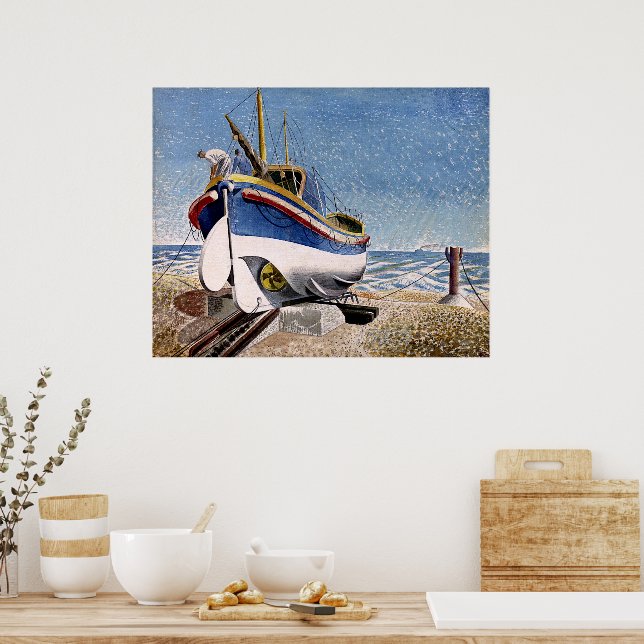 Ravilious - Lifeboat at Aldeburgh Poster (Kitchen)