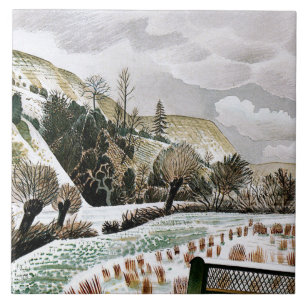 Ravilious - New Year Snow Ceramic Tile